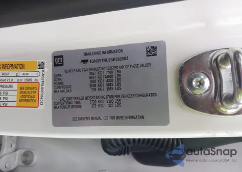 2025 Chevrolet Tahoe 2Wd High Country from USA, damaged, VIN 1GNS5TRL9SR362083